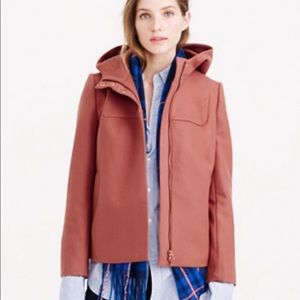 J. Crew Melton Wool Hood Bib Jacket.